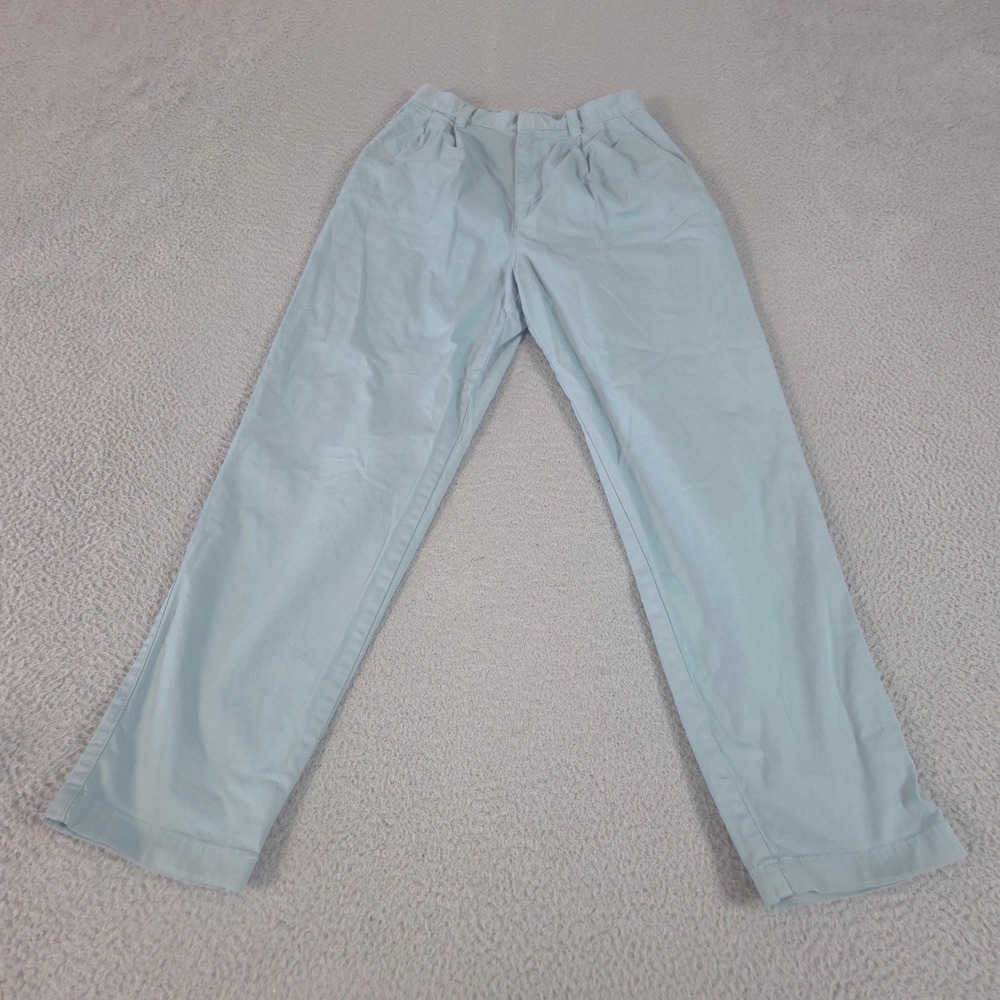 Gap Pants Womens 2 Blue High Rise Pleated Khakis Washwell Tapered Leg Cotton